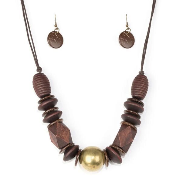 Grand Turks Getaway Brass Necklace (449) - Picture 2 of 3